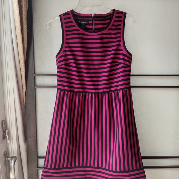 INC Hot Pink and Black Striped Sleeveless Dress Medium - Picture 15 of 16